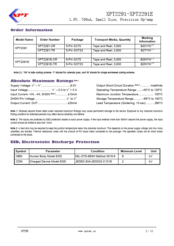 XPT2291E Datasheet PDF Datasheet4U