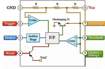 NE555D integrated circuit image