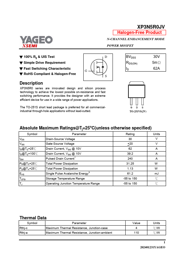 XP3N5R0JV Datasheet Preview