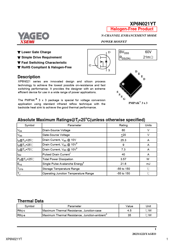 XP6N021YT Datasheet Preview