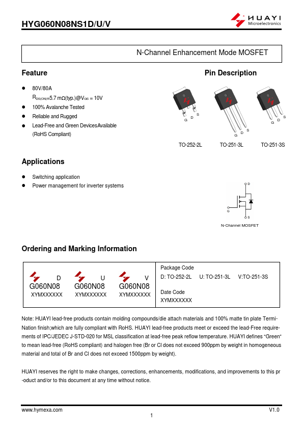 HYG060N08NS1U Datasheet Preview