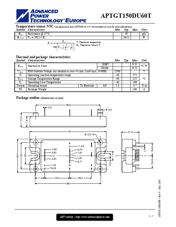 APTGT150DU60T