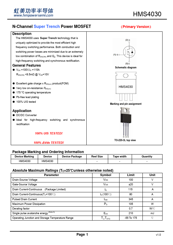 HMS4030 Datasheet Preview
