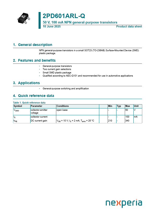 2PD601ARL-Q Datasheet Preview