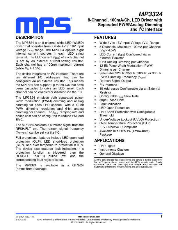 MP3324GRE Datasheet Preview