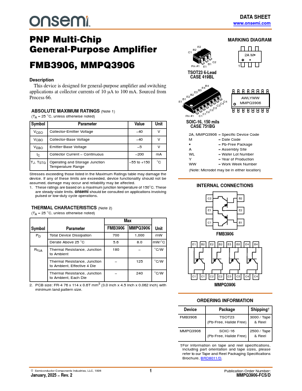 MMPQ3906 Datasheet Preview