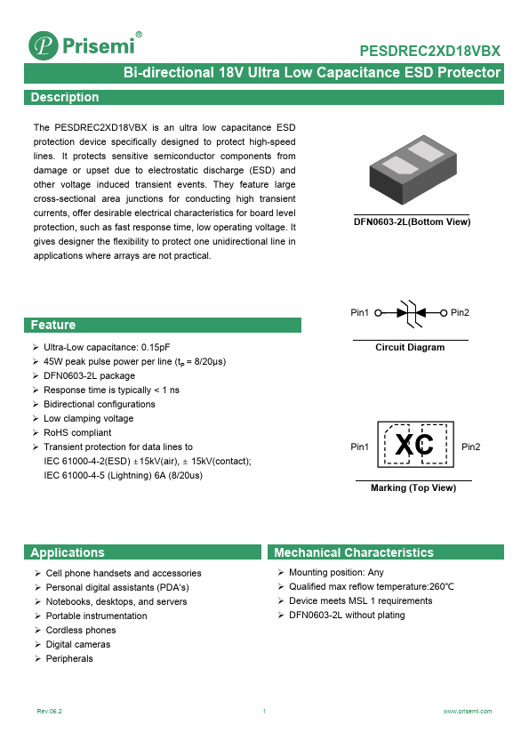 PESDREC2XD18VBX Datasheet Preview