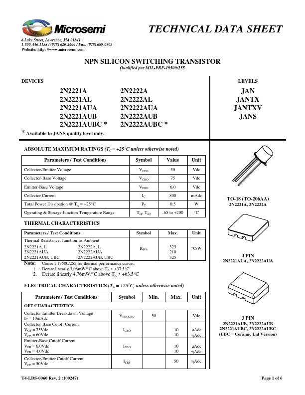 JANTX2N2221A