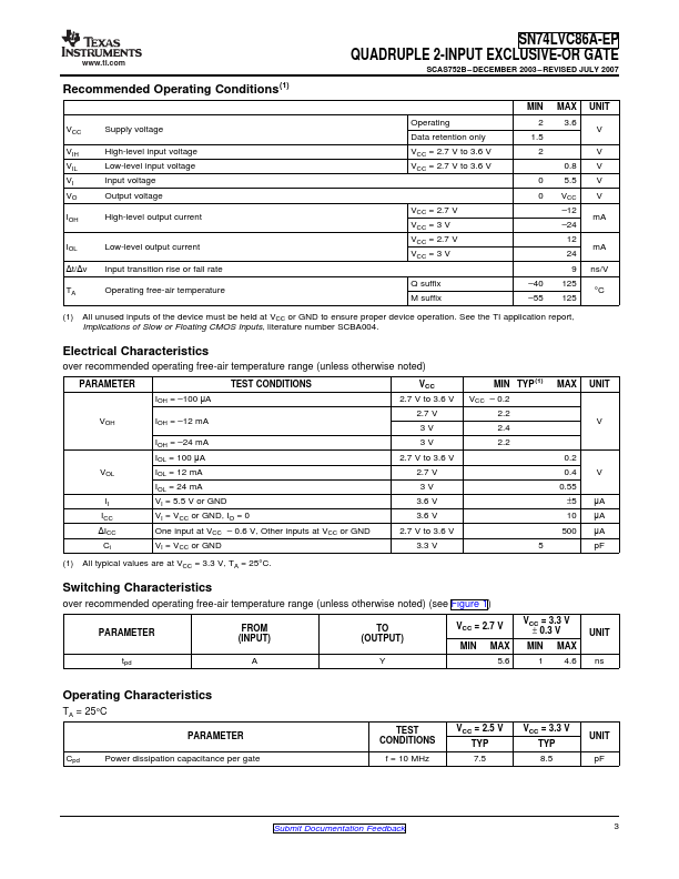 SN74LVC86A-EP