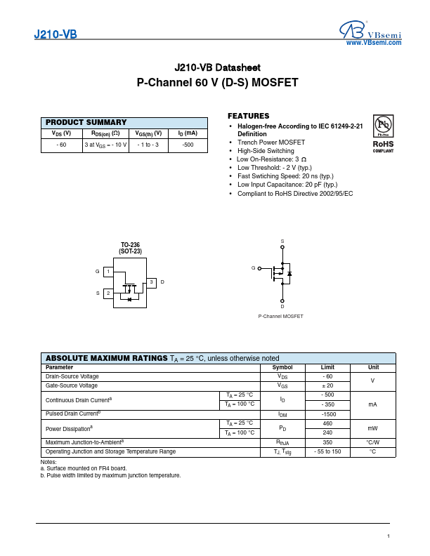 J210 Datasheet Preview