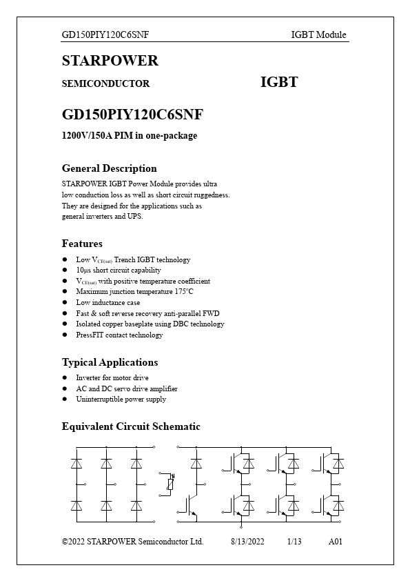 GD150PIY120C6SNF Datasheet Preview