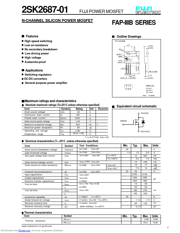 2SK2687-01 Datasheet Preview
