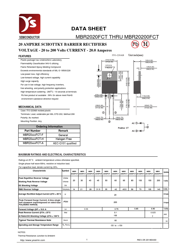 MBR2065FCT