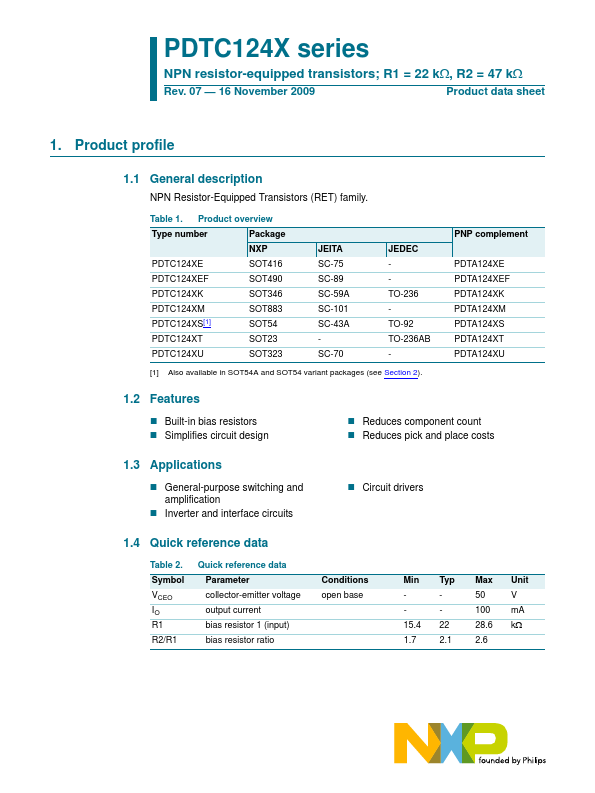 PDTC124XU