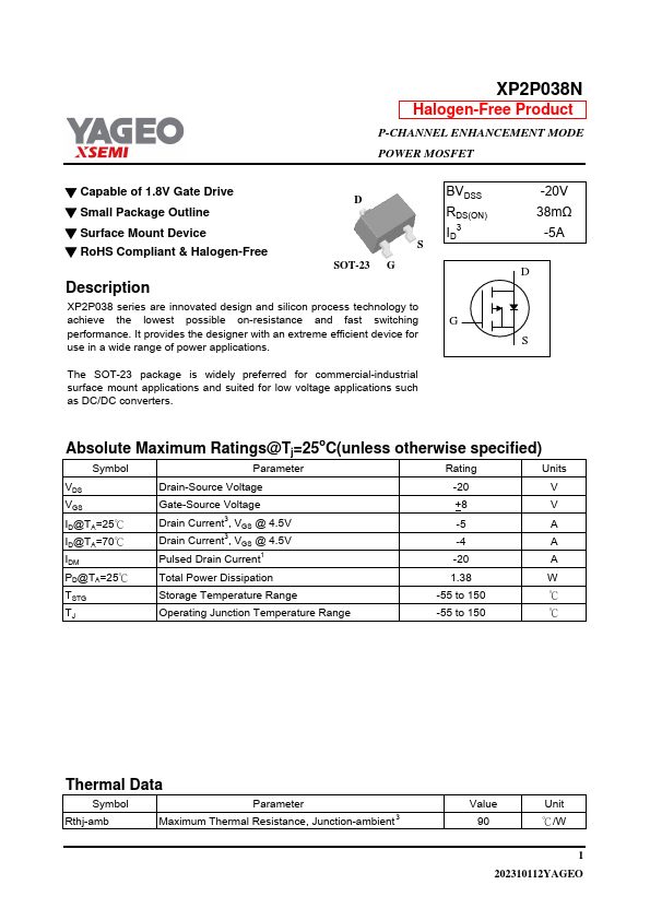 XP2P038N Datasheet Preview
