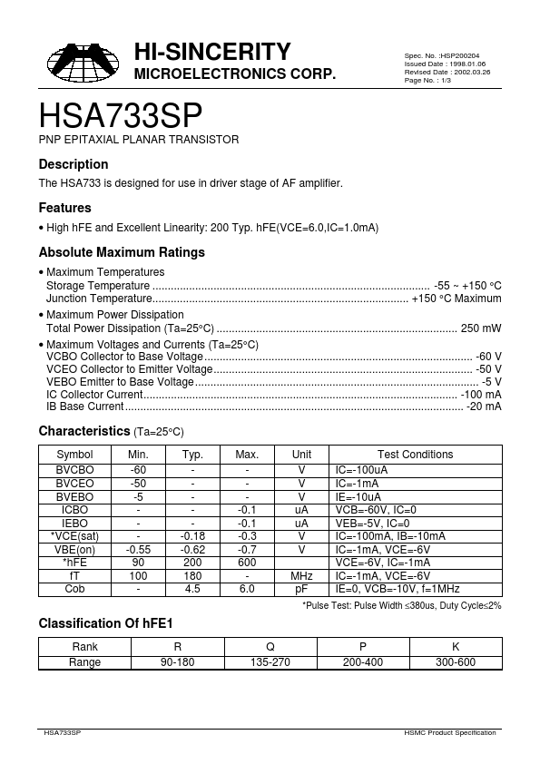 HSA733SP