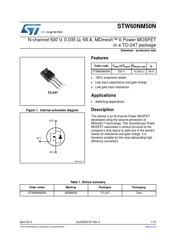 STW60NM50N