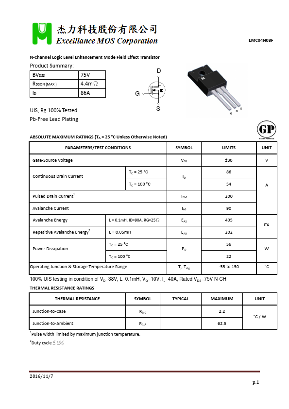 EMC04N08F