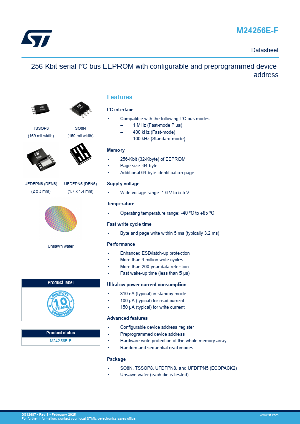 M24256E-F Datasheet Preview