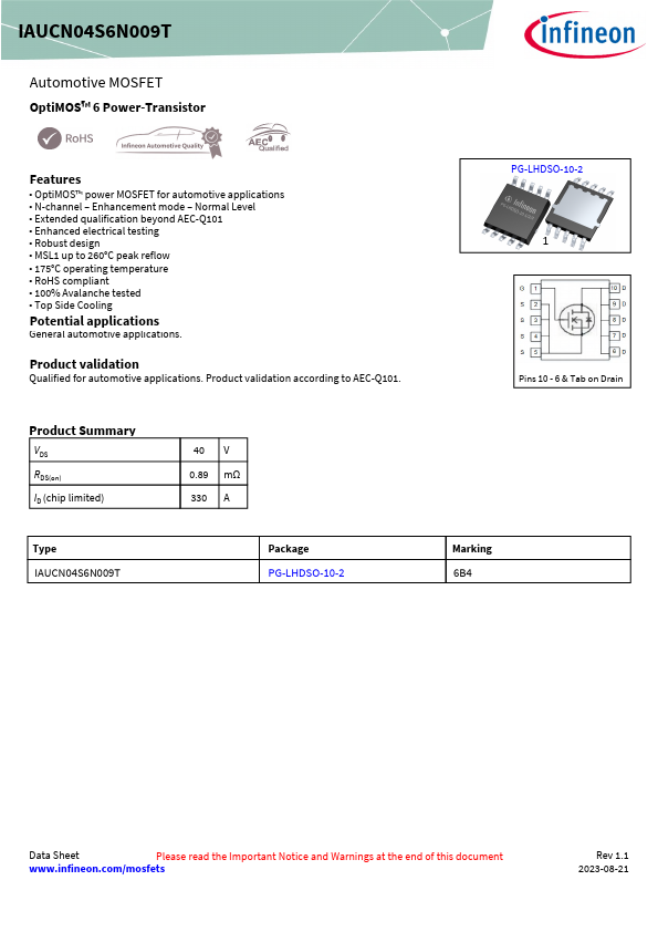 IAUCN04S6N009T Datasheet Preview