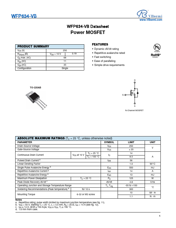 WFP634 Datasheet Preview