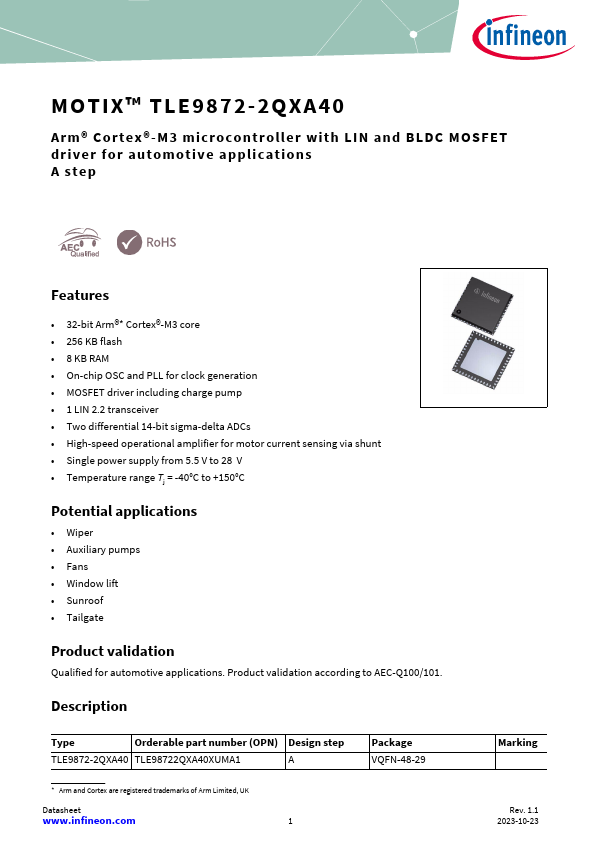 TLE9872-2QXA40 Datasheet Preview