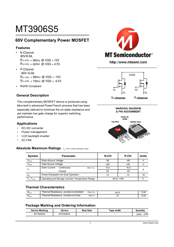 MT3906S5 Datasheet Preview
