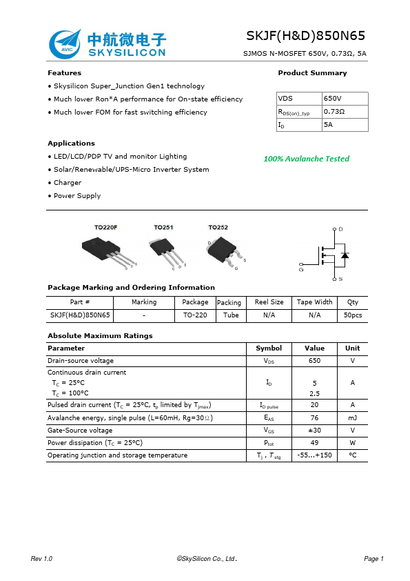 SKJD850N65