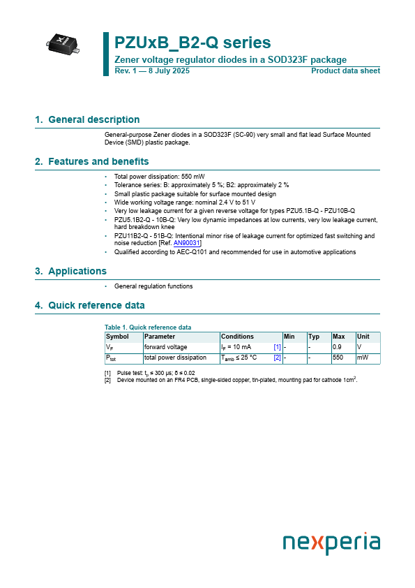 PZU5.1B-Q Datasheet Preview