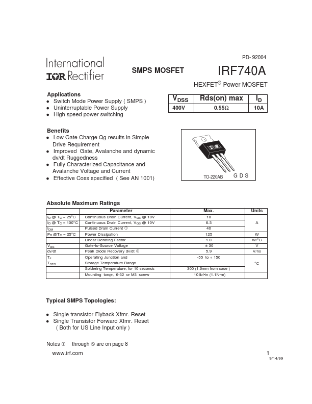 IRF740A