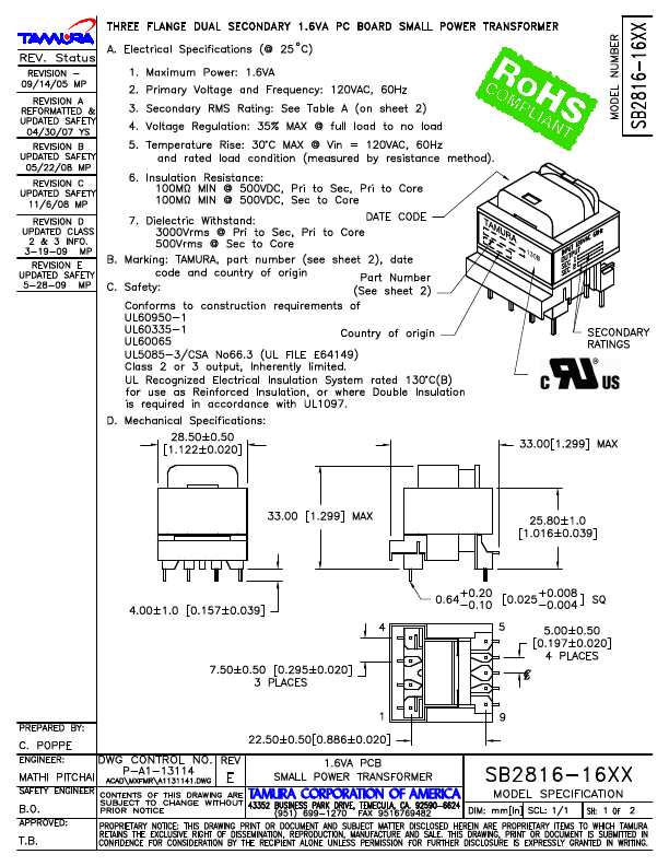 SB2816 Datasheet Preview