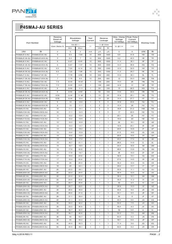 P4SMAJ14CA-AU