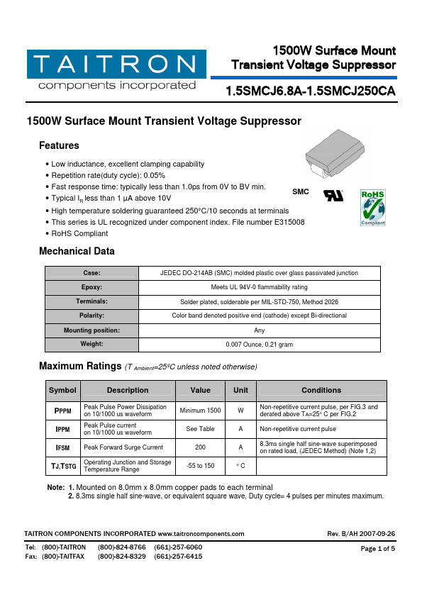 1.5SMCJ18A