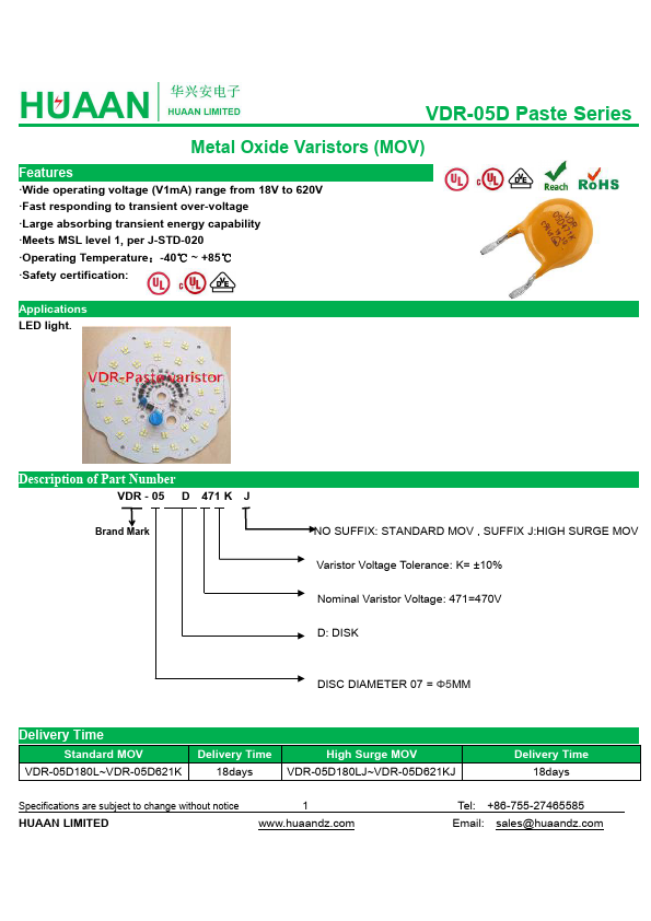 VDR-05D270K