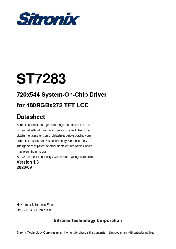 ST7283 Datasheet Preview