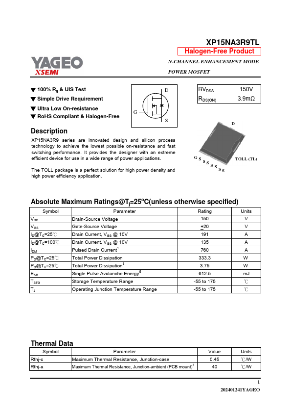XP15NA3R9TL Datasheet Preview