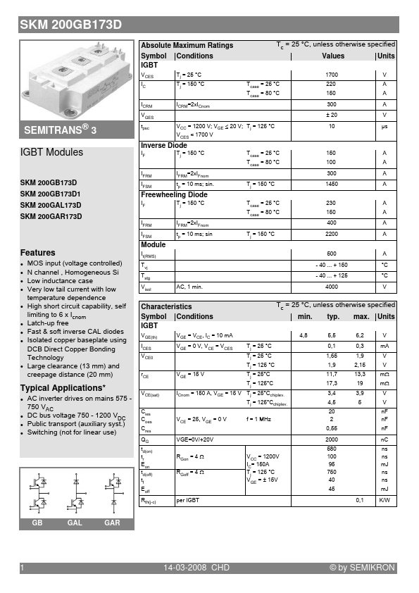 SKM200GB173D1