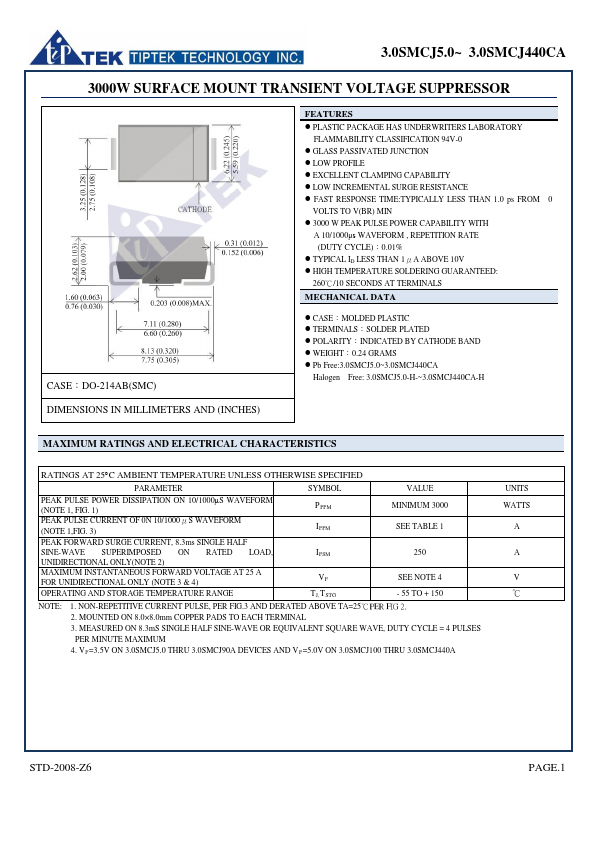 3.0SMCJ5.0