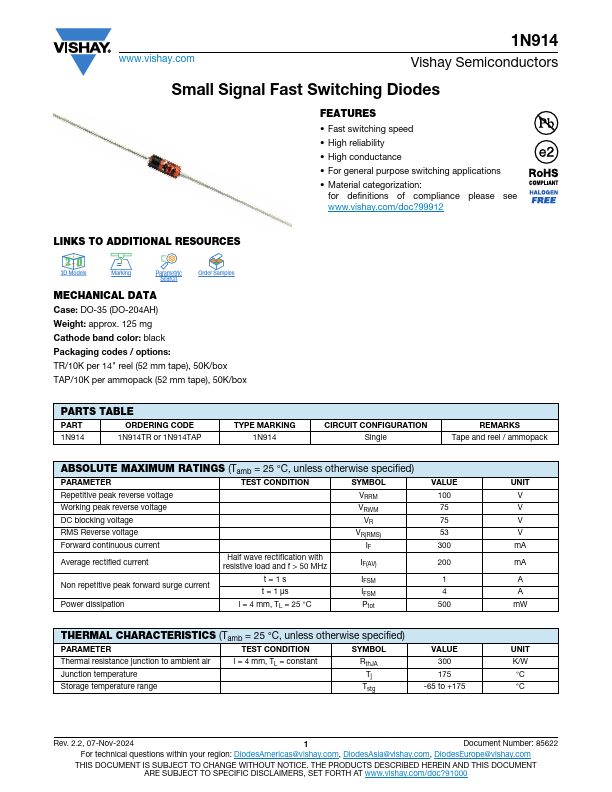 1N914 Datasheet Preview