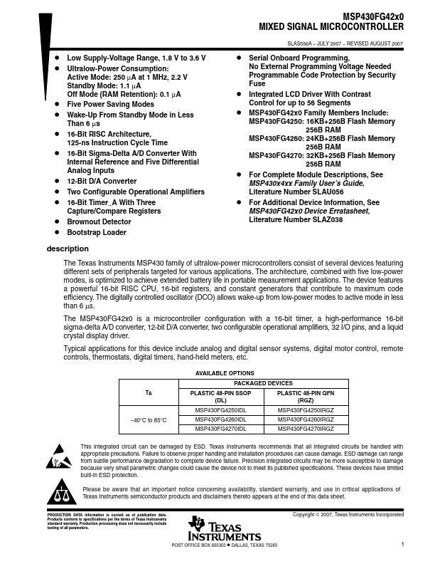 MSP430FG4270