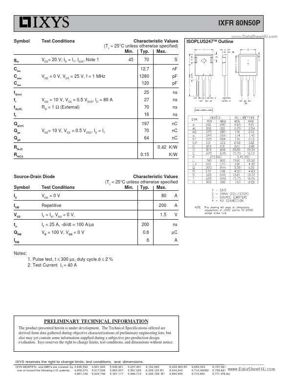 IXFR80N50P