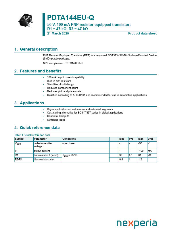 PDTA144EU-Q Datasheet Preview