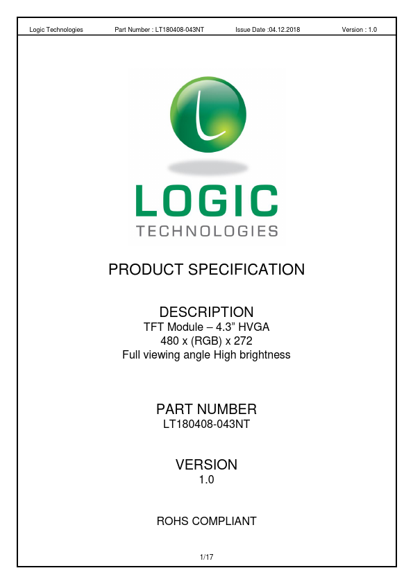 LT180408-043NT Datasheet Preview