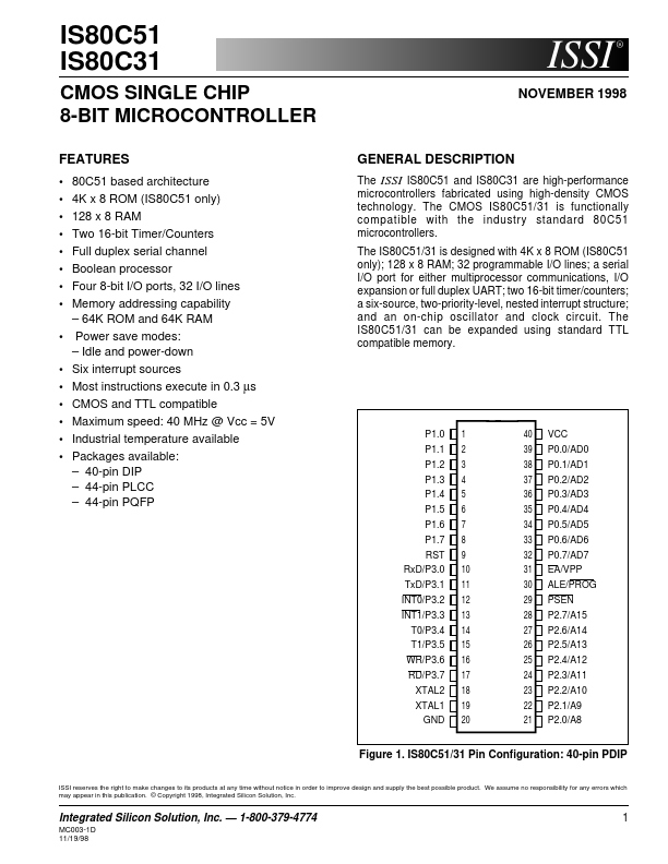 IS80C51-40WI