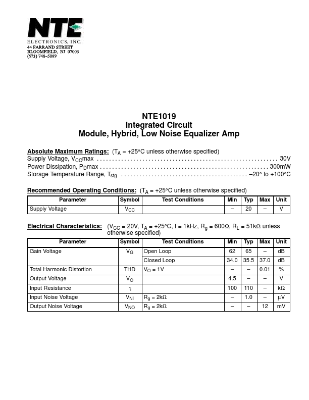 NTE1019