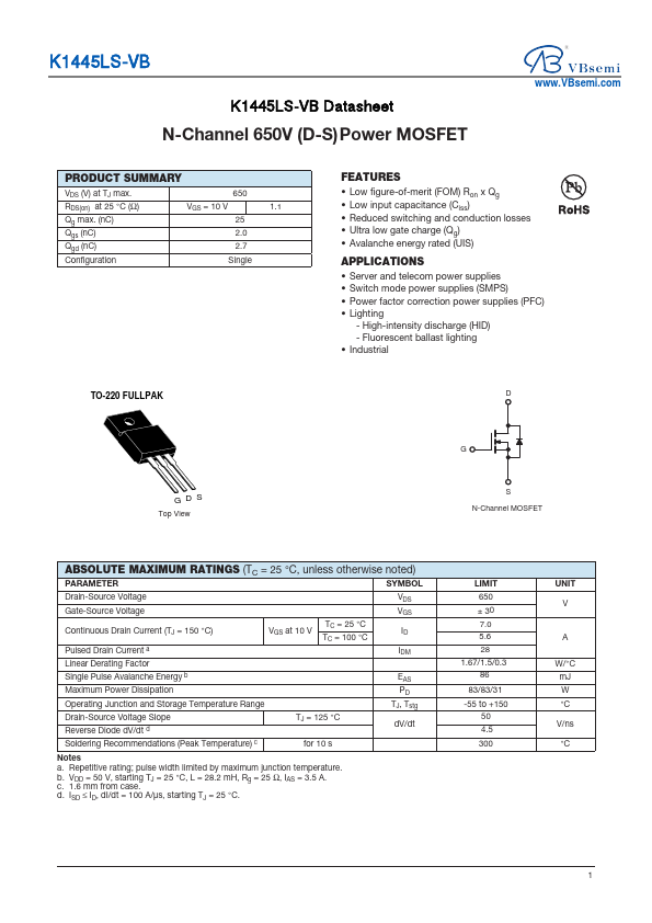 K1445LS Datasheet Preview