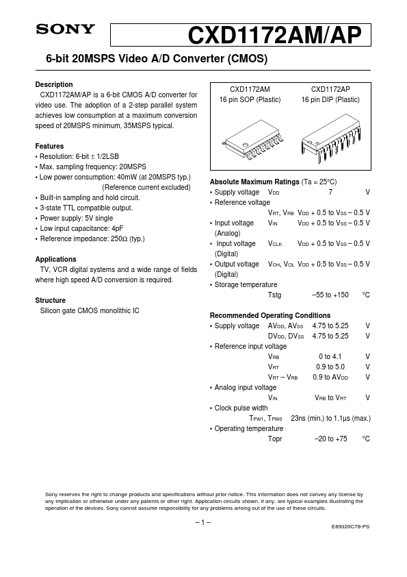 CXD1172AP