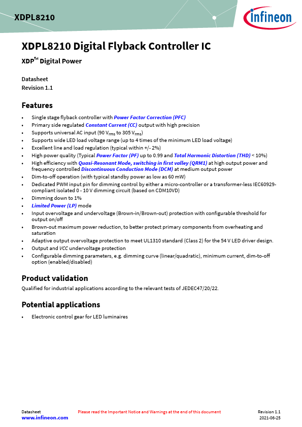 XDPL8210 Datasheet Preview