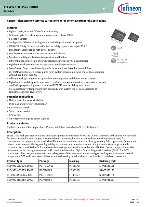 TLE4973-AE35D5-S0001 Datasheet Preview
