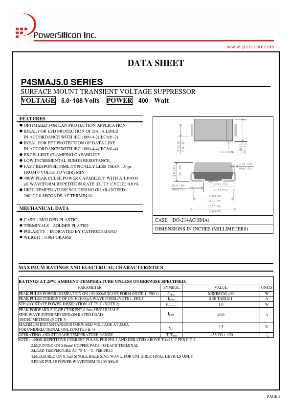 P4SMAJ9.0CA